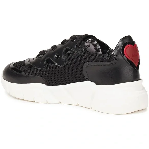 Love Moschino appliquéd leather and mesh sneakers size 41 - Picture 1 of 7